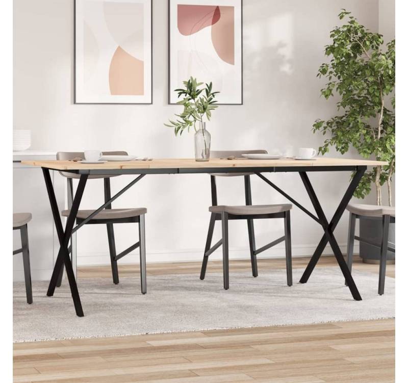 vidaXL Esstisch, Esstisch X-Gestell 180x90x75 cm Massivholz Kiefer und Gusseisen vidaXL Esstisch, Esstisch X-Gestell 180x90x75 cm Massivholz Kiefer und Gusseisen von vidaXL