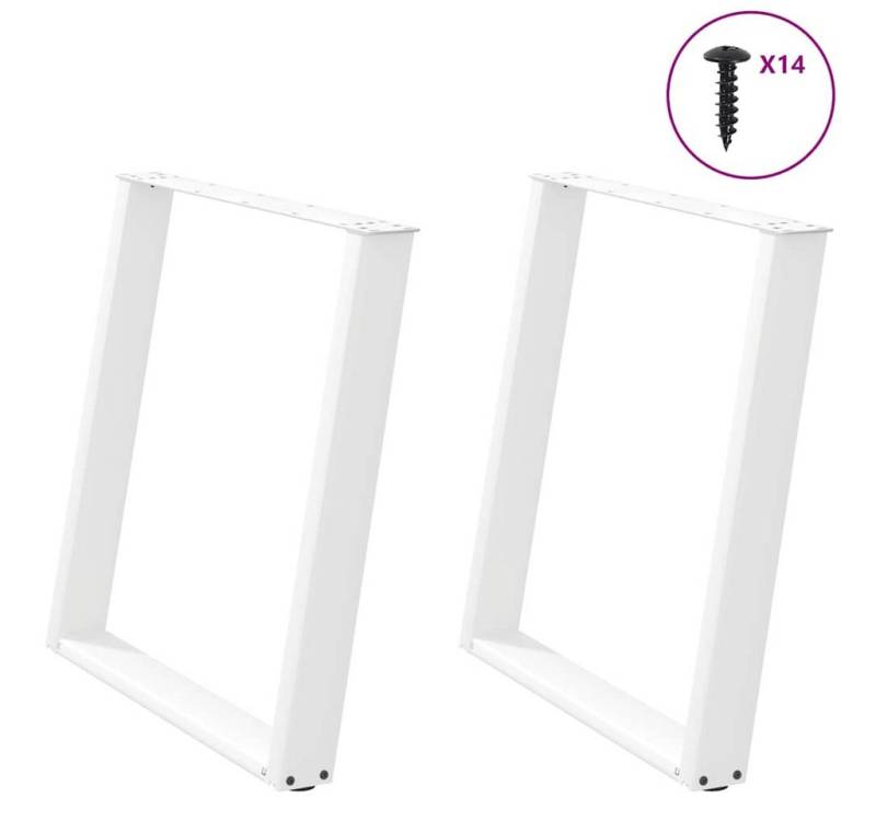 vidaXL Esstisch, Esstischbeine U-Form 2 Stk. Weiß 80x(72-73) cm Stahl von vidaXL