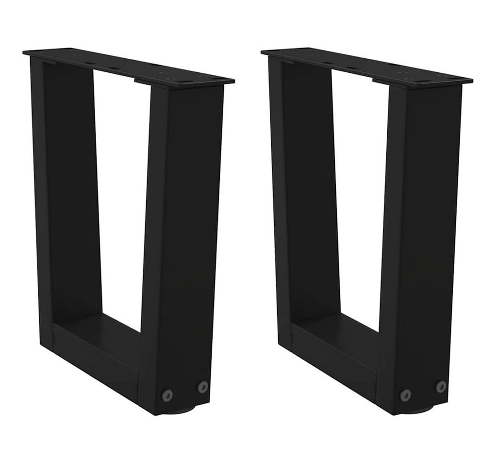 vidaXL Esstisch, Esstischbeine V-Form 2 Stück Schwarz 40x(30-31,3) cm Stahl von vidaXL