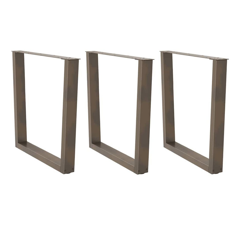 vidaXL Esstisch, Esstischbeine V-Form 3 Stück Naturstahl 80x(72-73,3) cm Stahl von vidaXL