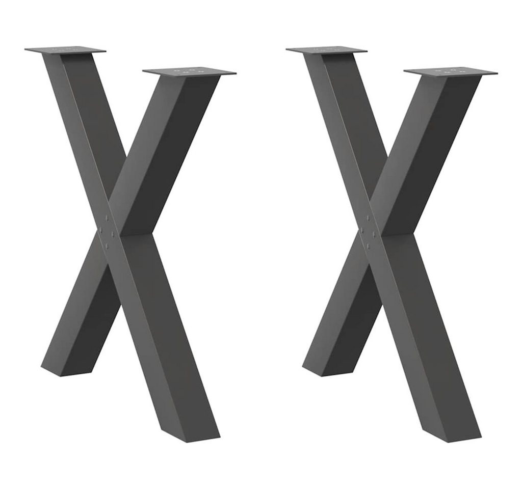vidaXL Esstisch, Esstischbeine X-Form 2 Stk. Anthrazit 80x(72-73) cm Stahl von vidaXL
