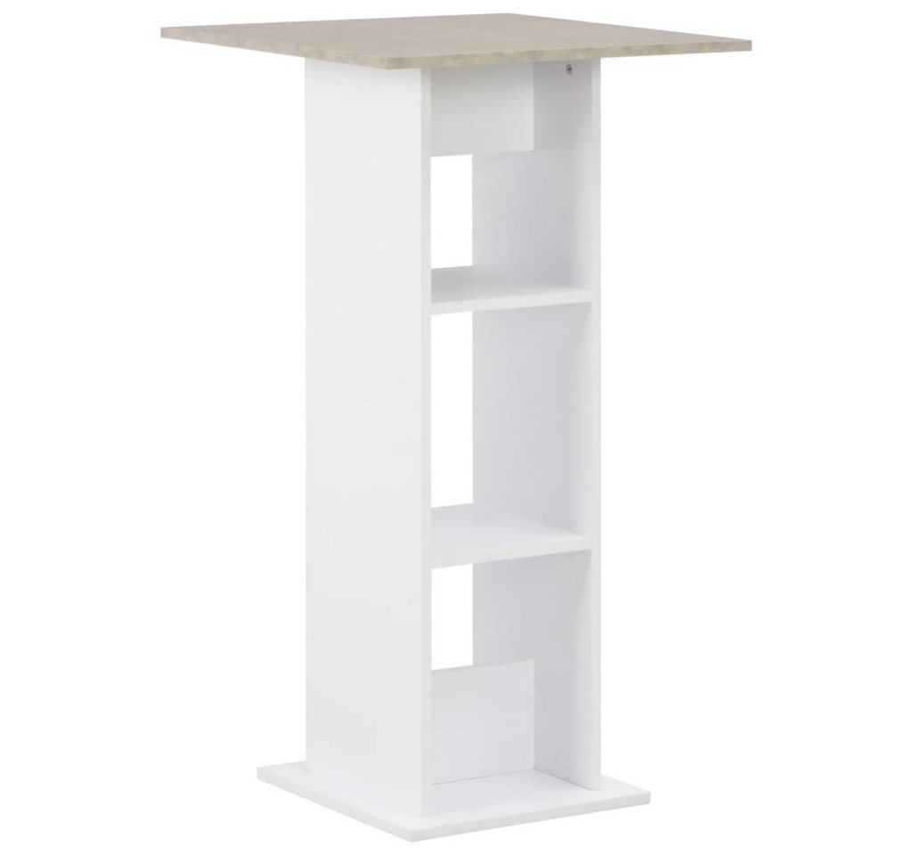 vidaXL Esstisch Bartisch Weiß und Beton 60x60x110 cm (1-St) von vidaXL