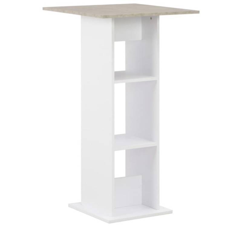 vidaXL Esstisch Bartisch Weiß und Beton 60x60x110 cm (1-St) von vidaXL