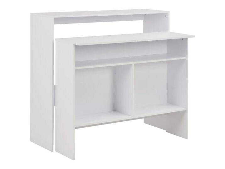 vidaXL Esstisch Bartisch mit 2 Tischplatten Weiß 130x40x120 cm (1-St) von vidaXL
