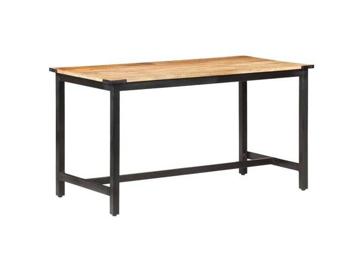 vidaXL Esstisch Esstisch 140 x 70 x 76 cm Raues Massivholz (1-St), braun von vidaXL
