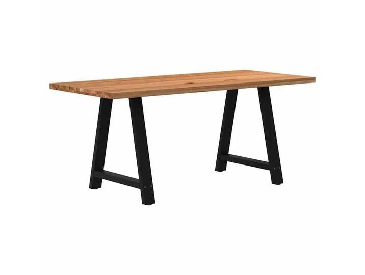 vidaXL Esstisch Esstisch Hellbraun 180x80x74 cm Massivholz Eiche Rechteckig (1-St), braun schwarz von vidaXL