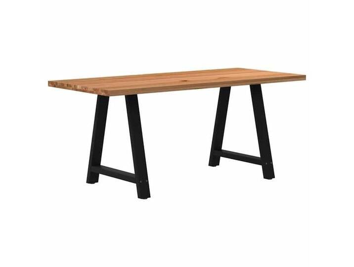 vidaXL Esstisch Esstisch Hellbraun 180x80x74 cm Massivholz Eiche Rechteckig (1-St), braun schwarz von vidaXL