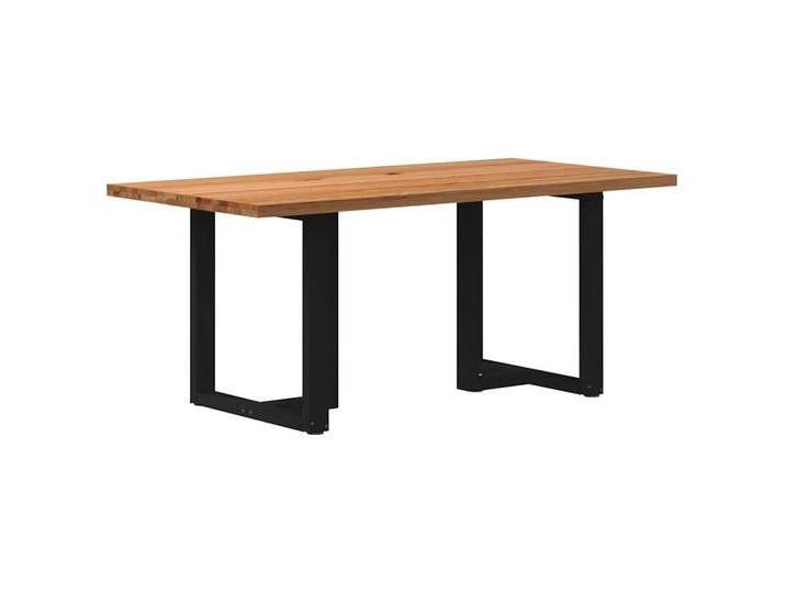 vidaXL Esstisch Esstisch Hellbraun 180x90x74 cm Massivholz Eiche Rechteckig (1-St), schwarz von vidaXL
