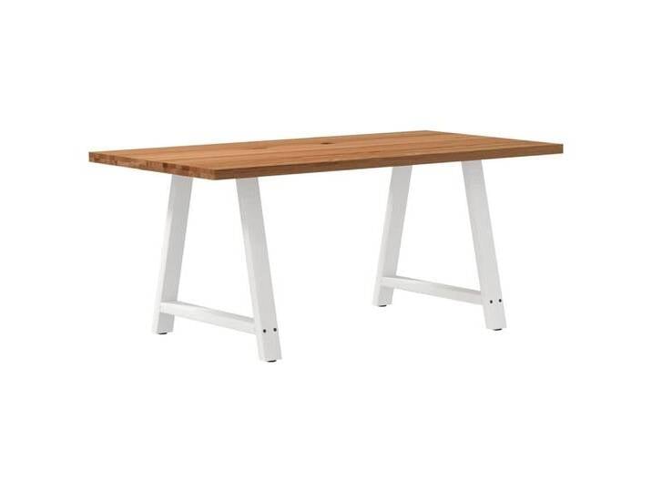 vidaXL Esstisch Esstisch Hellbraun 180x90x74 cm Massivholz Eiche Rechteckig (1-St), weiß von vidaXL
