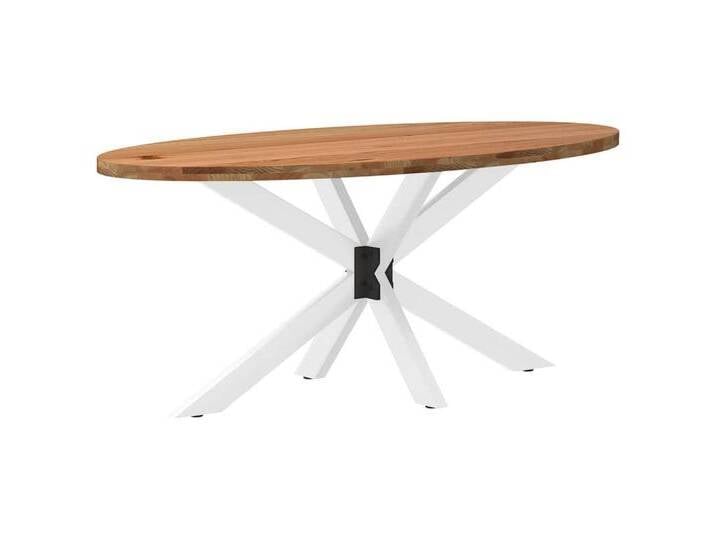 vidaXL Esstisch Esstisch Hellbraun 200x100x74 cm Massivholz Eiche Oval (1-St), weiß von vidaXL