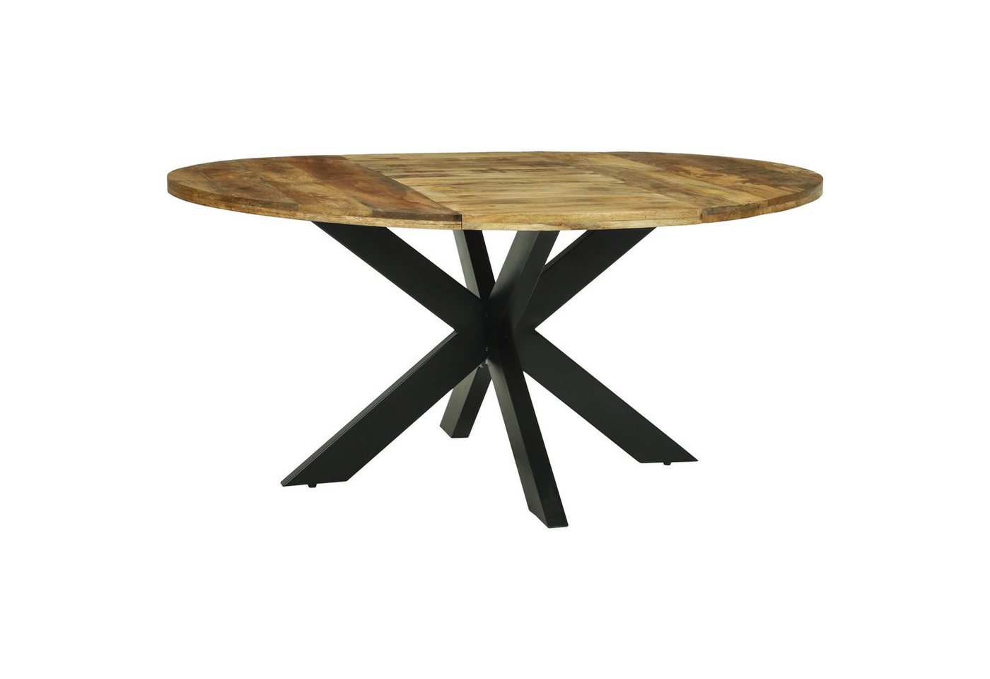 vidaXL Esstisch Esstisch Rund Ø160x76 cm Massivholz Raues (1-St) von vidaXL