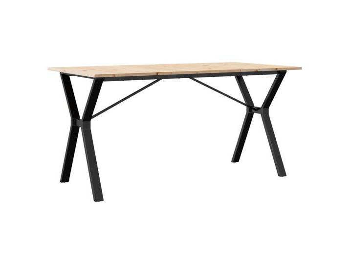 vidaXL Esstisch Esstisch Y-Gestell 140x80x75 cm Massivholz Kiefer und Gusseisen, braun vidaXL Esstisch Esstisch Y-Gestell 140x80x75 cm Massivholz Kiefer und Gusseisen, braun von vidaXL