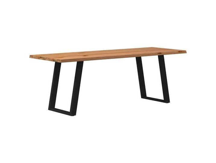 vidaXL Esstisch Esstisch mit Baumkanten 220x80x74 cm Massivholz Eiche (1-St), schwarz von vidaXL