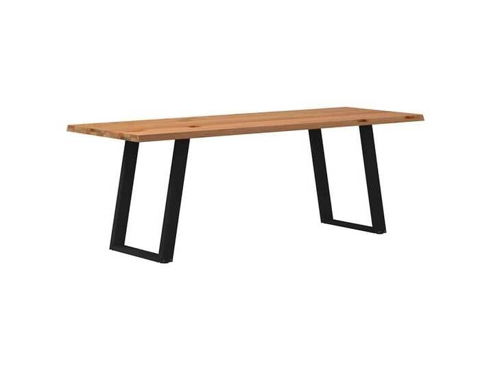vidaXL Esstisch Esstisch mit Baumkanten 220x80x74 cm Massivholz Eiche (1-St), schwarz von vidaXL