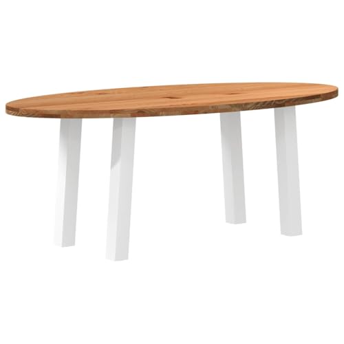 vidaXL Esstisch Hellbraun 200x100x74 cm Massivholz Eiche Oval, Küchentisch, Restauranttisch, Tisch Restaurant, Esszimmertisch, Bistrotisch von vidaXL