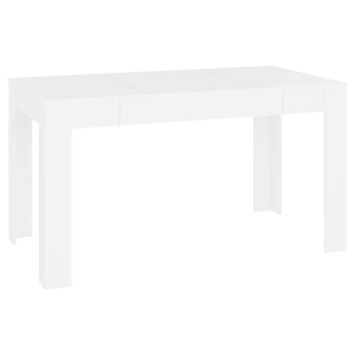 vidaXL Esstisch mit simplen Linien Küchentisch Esszimmertisch Speisetisch Tisch Esszimmer Küche Esszimmermöbel Weiß 140x74,5x76cm Holzwerkstoff von vidaXL
