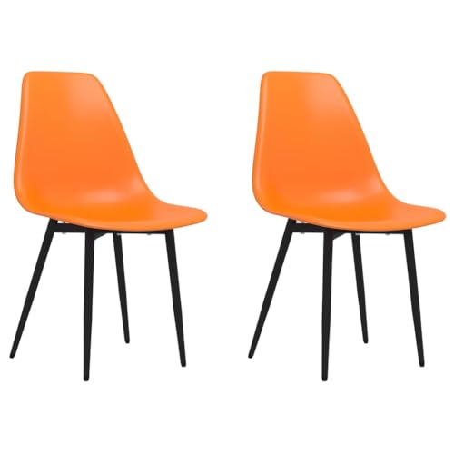 vidaXL Esszimmerstühle 2 Stück Orange PP von vidaXL