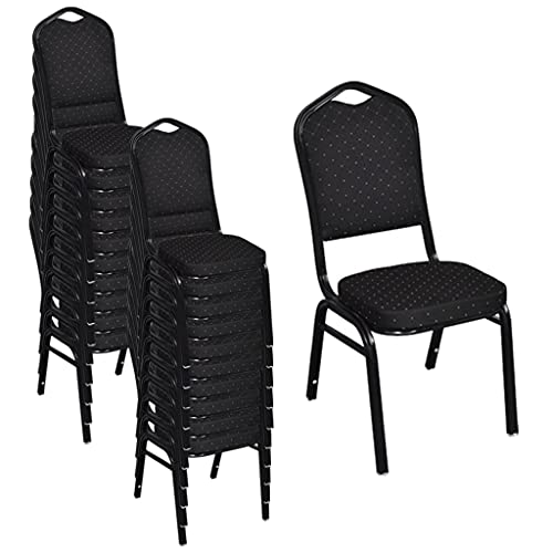vidaXL Esszimmerstühle 20 STK., Esszimmerstuhl mit Rückenlehne, Essstuhl Küchenstuhl Stapelbar, Stapelstuhl Stuhl für Esszimmer Küche, Stoff Schwarz von vidaXL