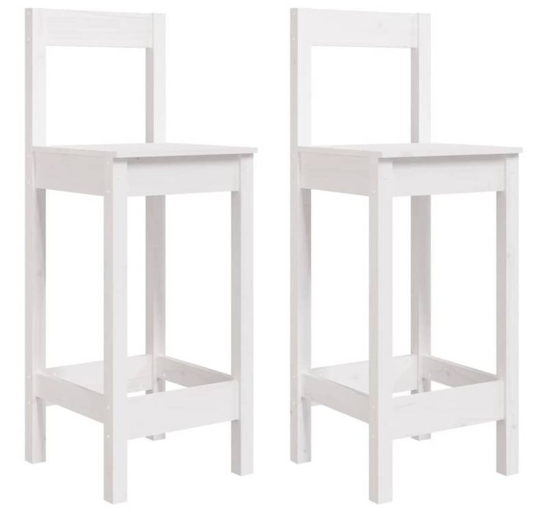 vidaXL Esszimmerstuhl, Barstühle 2 Stk. Weiß 40x41,5x112 cm Massivholz Kiefer von vidaXL