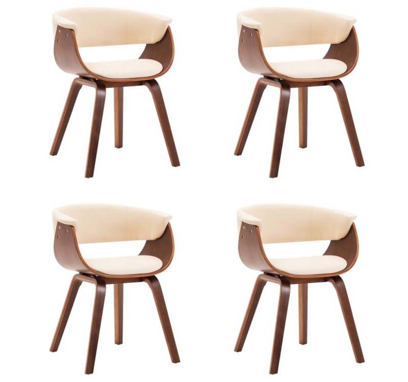 vidaXL Esszimmerstuhl, Essstühle 4 Stk. Creme Bugholz und Kunstleder von vidaXL