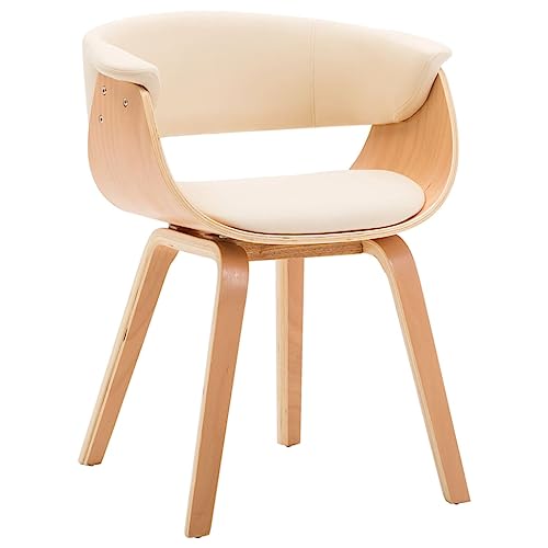 vidaXL Esszimmerstuhl, Essstuhl mit Rückenlehne, Küchenstuhl mit Holzrahmen, Stuhl für Esszimmer Küche, Wohnzimmerstuhl, Creme Bugholz Kunstleder vidaXL Esszimmerstuhl, Essstuhl mit Rückenlehne, Küchenstuhl mit Holzrahmen, Stuhl für Esszimmer Küche, Wohnzimmerstuhl, Creme Bugholz Kunstleder von vidaXL
