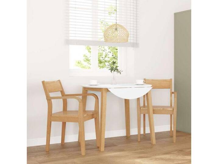 vidaXL Esszimmerstuhl, Esszimmerstühle 2 Stk. Natur Massivholz Gummibaum von vidaXL