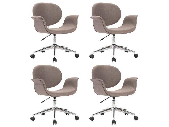vidaXL Esszimmerstuhl Drehbare Esszimmerstühle 4 Stk. Taupe Stoff (4 St), Gewebe von vidaXL