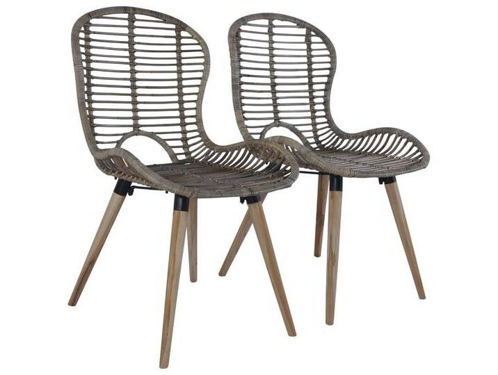 vidaXL Esszimmerstuhl Esszimmerstühle 2 Stk. Braun Natürliches Rattan (2 St), braun von vidaXL