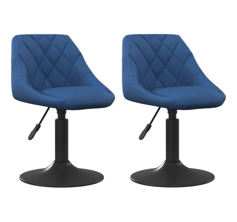 vidaXL Esszimmerstuhl Esszimmerstühle 2 Stk. Drehbar Blau Samt (2 St) von vidaXL