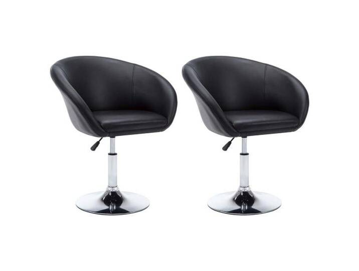 vidaXL Esszimmerstuhl Esszimmerstühle 2 Stk. Drehbar Schwarz Kunstleder (2 St), schwarz von vidaXL