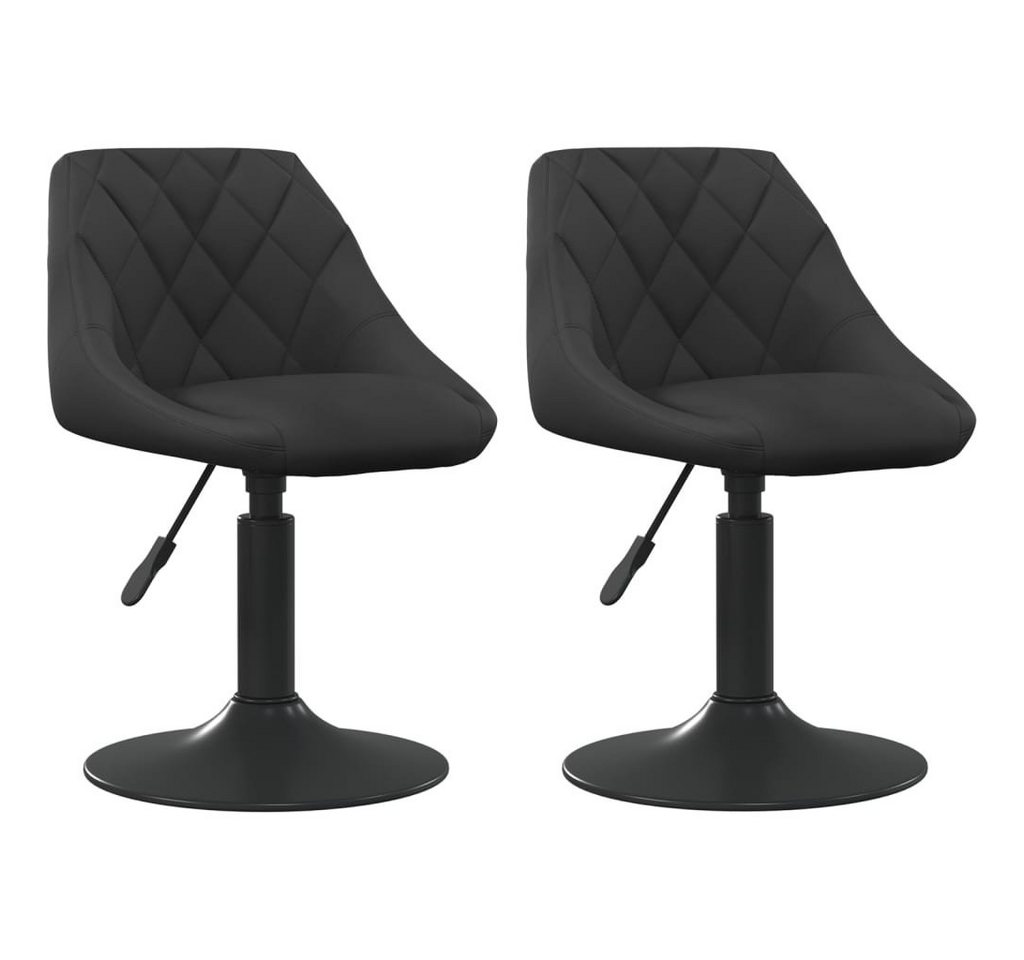 vidaXL Esszimmerstuhl Esszimmerstühle 2 Stk. Drehbar Schwarz Samt (2 St) von vidaXL