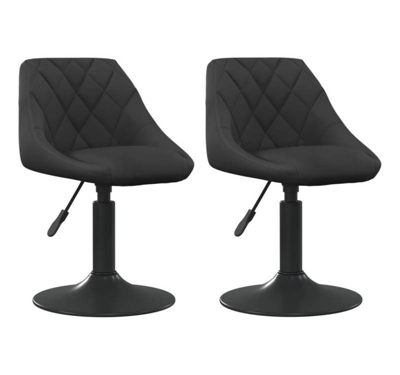 vidaXL Esszimmerstuhl Esszimmerstühle 2 Stk. Drehbar Schwarz Samt (2 St) von vidaXL