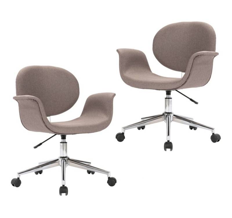 vidaXL Esszimmerstuhl Esszimmerstühle 2 Stk. Drehbar Taupe Stoff (2 St) von vidaXL