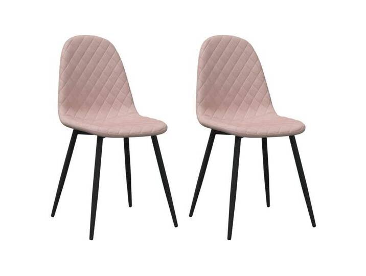 vidaXL Esszimmerstuhl Esszimmerstühle 2 Stk. Rosa Samt (2 St), rosa von vidaXL