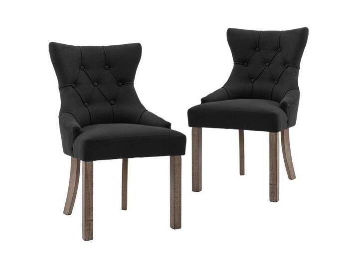 vidaXL Esszimmerstuhl Esszimmerstühle 2 Stk. Schwarz Stoff (2 St), schwarz von vidaXL