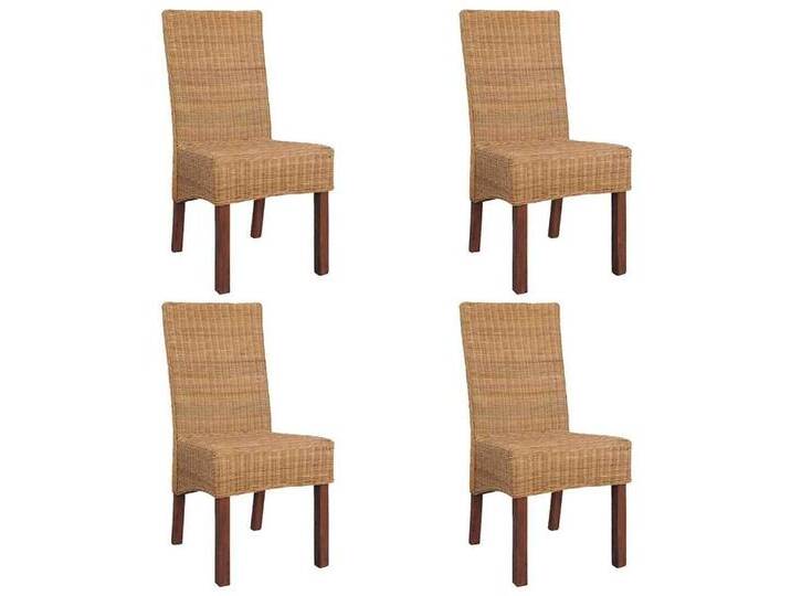 vidaXL Esszimmerstuhl Esszimmerstühle 4 Stk. Braun Natur Rattan (4 St), braun, Rattan von vidaXL