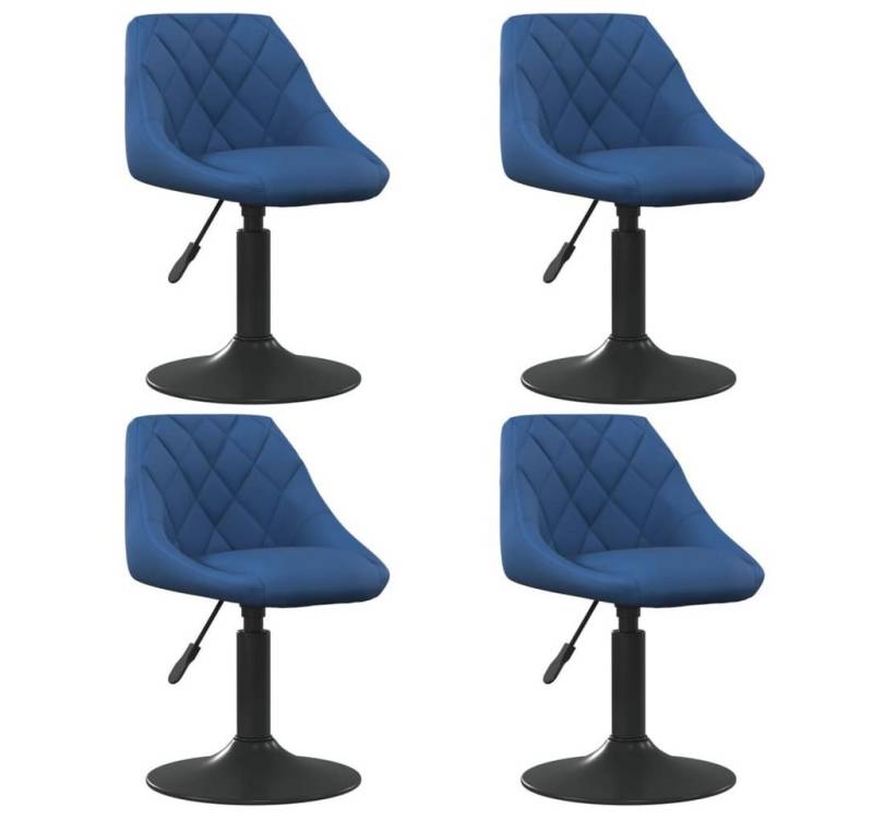 vidaXL Esszimmerstuhl Esszimmerstühle 4 Stk. Drehbar Blau Samt (4 St) von vidaXL