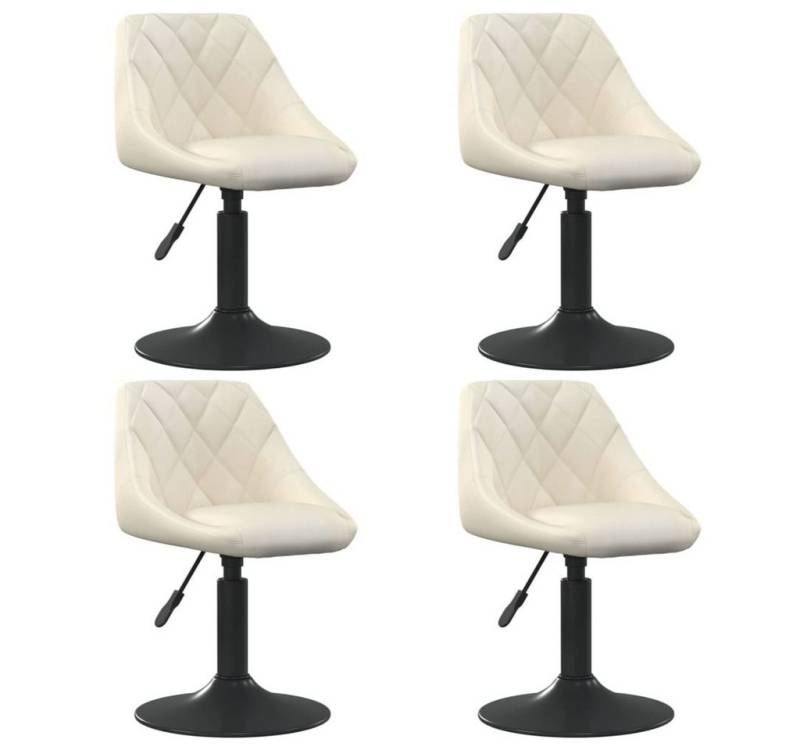 vidaXL Esszimmerstuhl Esszimmerstühle 4 Stk. Drehbar Creme Samt (4 St) von vidaXL