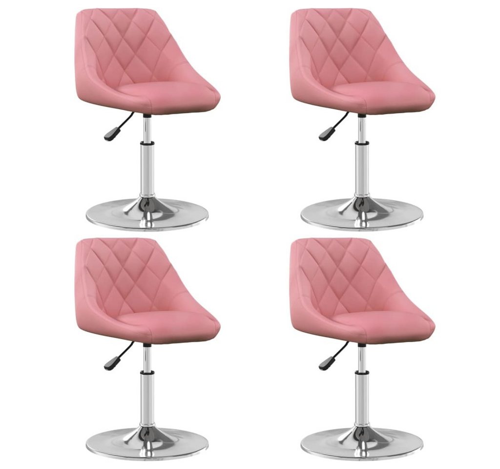 vidaXL Esszimmerstuhl Esszimmerstühle 4 Stk. Drehbar Rosa Samt (4 St) von vidaXL
