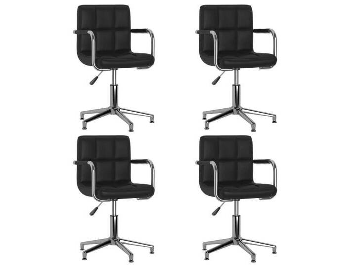 vidaXL Esszimmerstuhl Esszimmerstühle 4 Stk. Drehbar Schwarz Kunstleder (4 St), schwarz von vidaXL