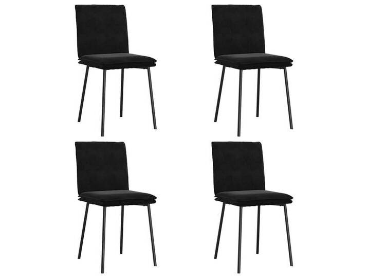 vidaXL Esszimmerstuhl Esszimmerstühle 4 Stk. Schwarz Samt (4 St), schwarz, Samt, Schwarz von vidaXL