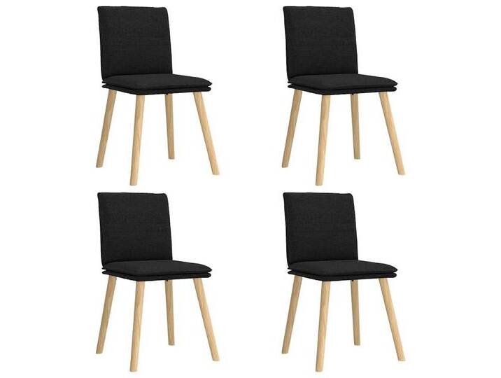 vidaXL Esszimmerstuhl Esszimmerstühle 4 Stk. Schwarz Stoff (4 St), schwarz, Gewebe, Schwarz von vidaXL