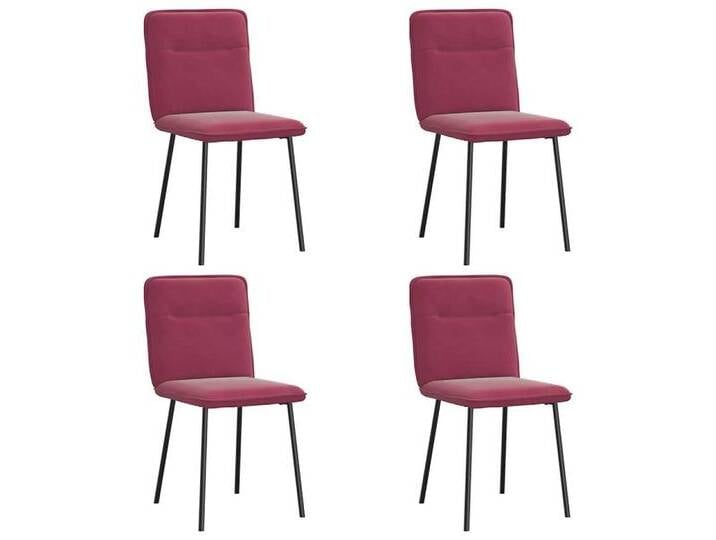 vidaXL Esszimmerstuhl Esszimmerstühle 4 Stk. Weinrot Samt (4 St), rot, Rot von vidaXL
