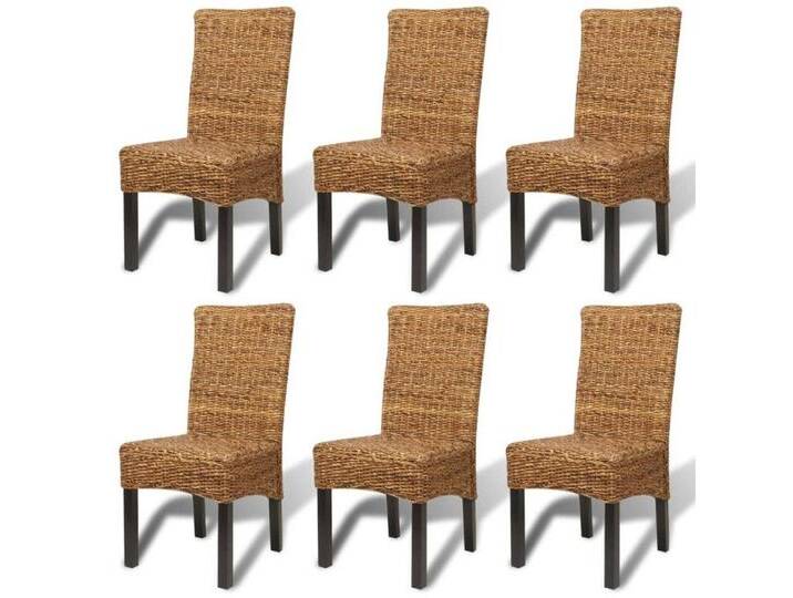 vidaXL Esszimmerstuhl Esszimmerstühle 6 Stk. Abaca und Massivholz (6 St), braun, Poly-Rattan von vidaXL