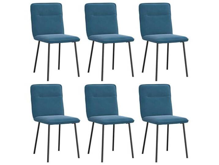vidaXL Esszimmerstuhl Esszimmerstühle 6 Stk. Blau Samt (6 St), blau, Blau von vidaXL