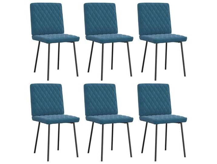 vidaXL Esszimmerstuhl Esszimmerstühle 6 Stk. Blau Samt (6 St), blau von vidaXL