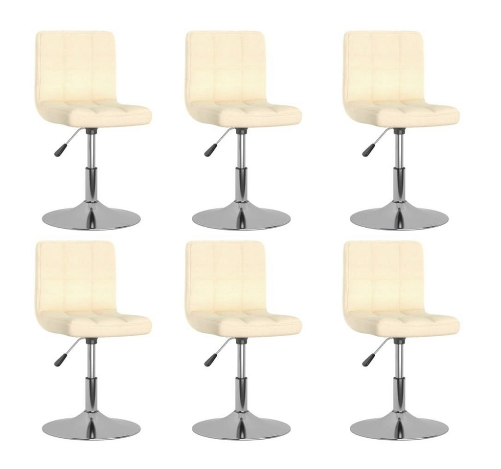 vidaXL Esszimmerstuhl Esszimmerstühle 6 Stk. Drehbar Creme Stoff (6 St) von vidaXL