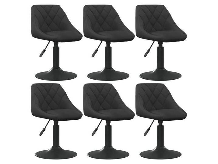 vidaXL Esszimmerstuhl Esszimmerstühle 6 Stk. Drehbar Schwarz Samt (6 St), schwarz von vidaXL