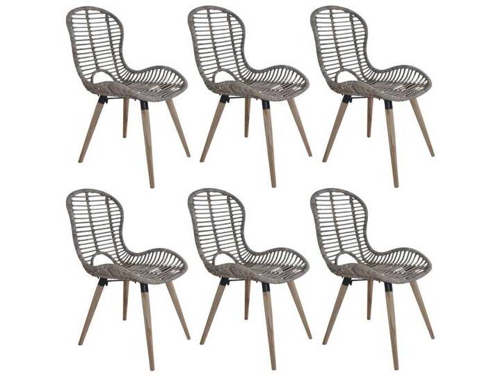 vidaXL Esszimmerstuhl Esszimmerstühle 6 Stk. Natur Rattan Braun (6 St), braun von vidaXL