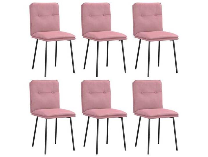 vidaXL Esszimmerstuhl Esszimmerstühle 6 Stk. Rosa Samt (6 St), rosa, Rosa von vidaXL